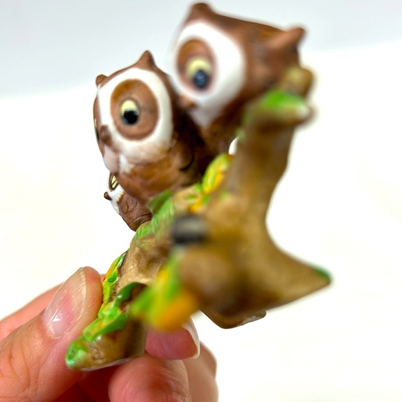 - Vintage 50’s JOSEF ORIGINALS bisque porcelain anthropomorphic owls on a… - Picture 9 of 9